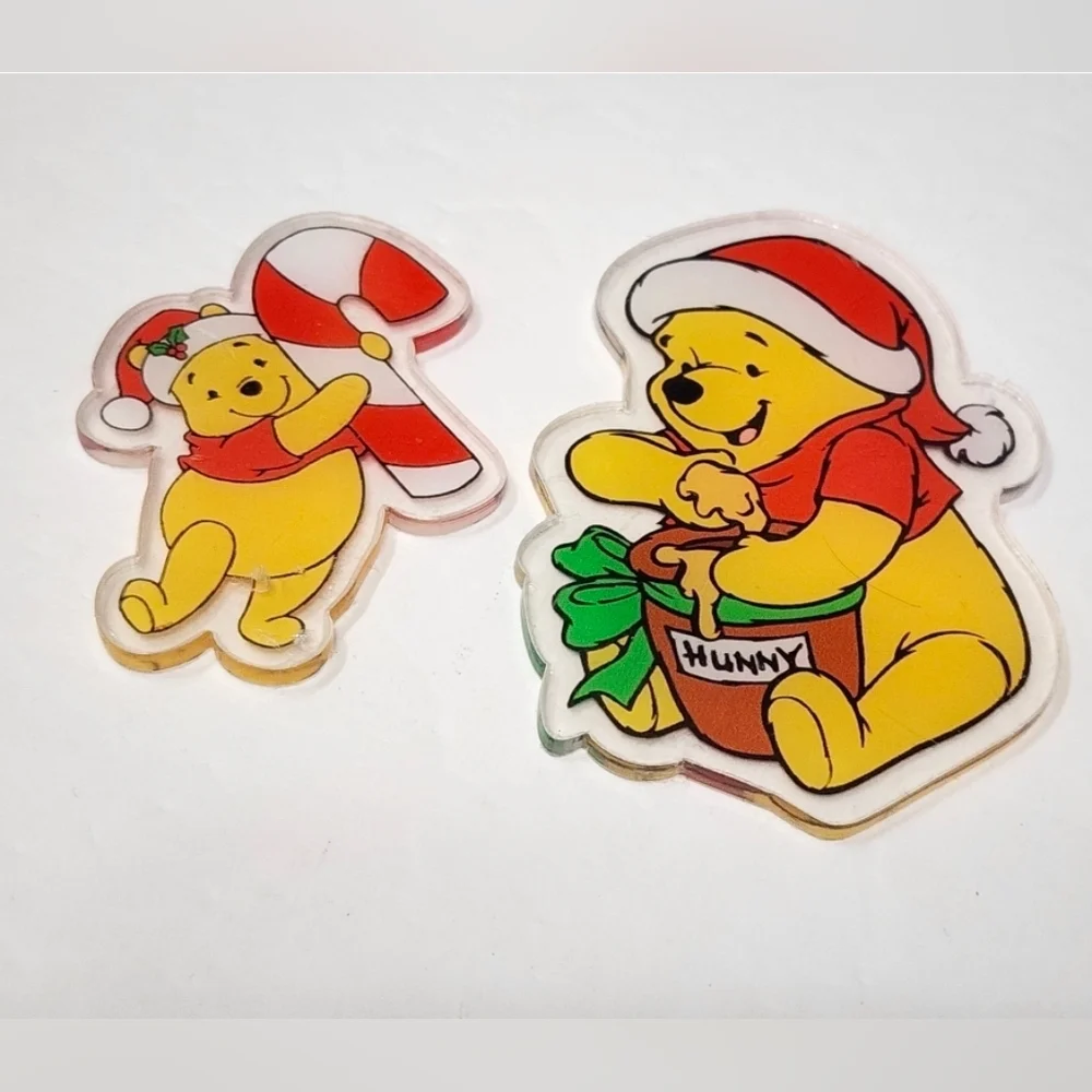 Bear Acrylic Flatback Christmas‎ Badge Pen Keychain Santa Xmas Bag Clip Crafts
